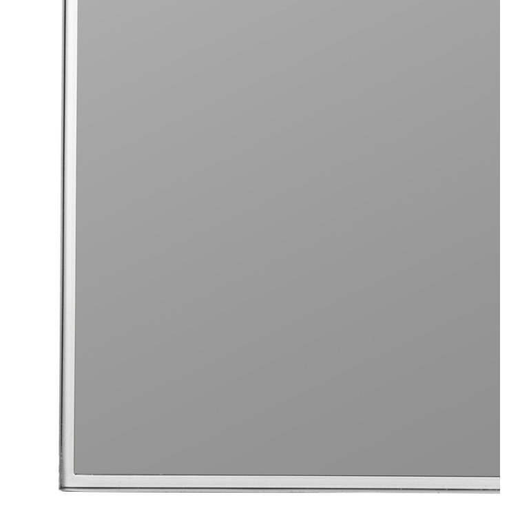Elegant Full-Length Rectangular Mirror in Glossy Silver and Gold