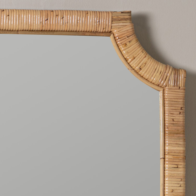 Lina Natural Rattan Rectangular Wall Vanity Mirror