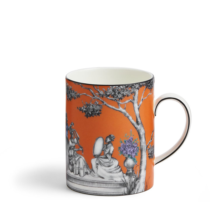 Blue Ceramic French Toile Vanity Mug
