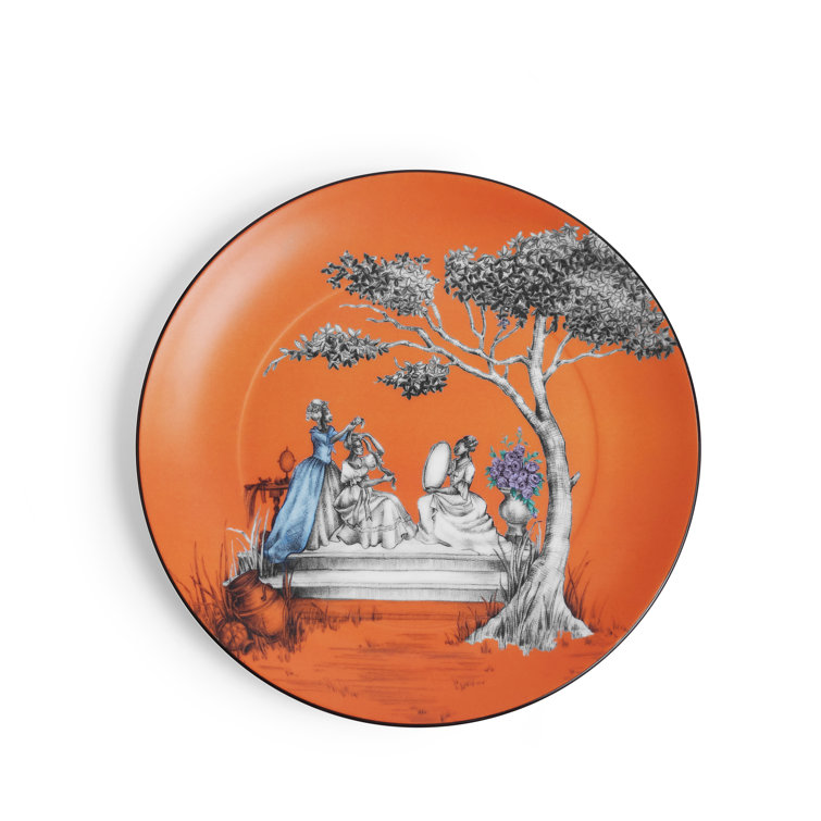 Sheila Bridges 7.8'' Orange Bone China Appetizer Plate