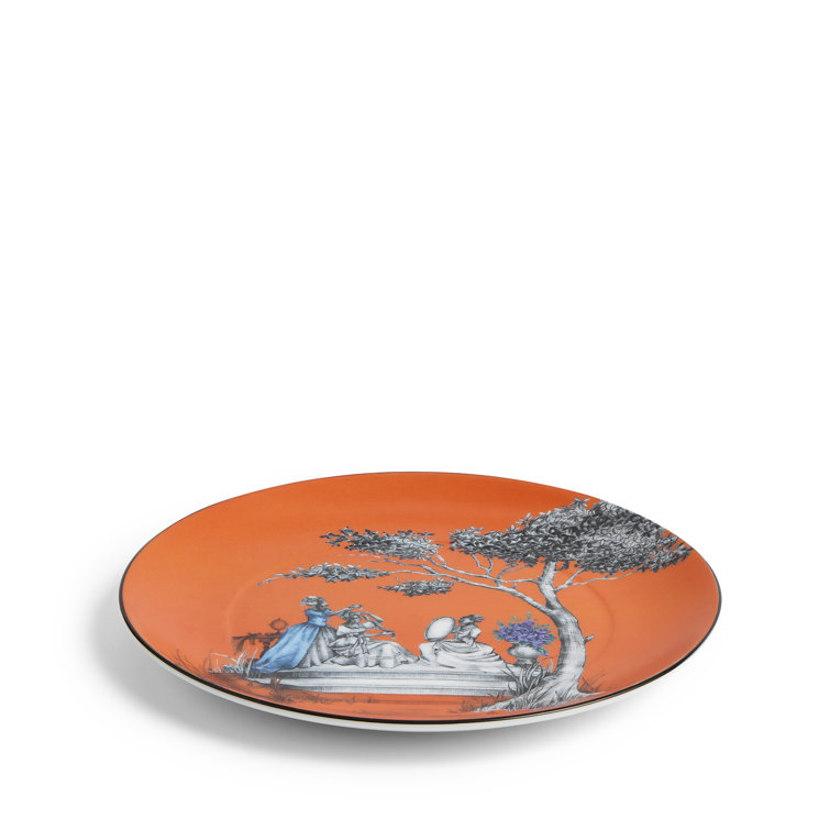 Sheila Bridges 7.8'' Orange Bone China Appetizer Plate