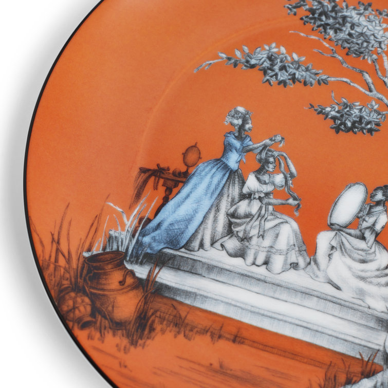 Sheila Bridges 7.8'' Orange Bone China Appetizer Plate