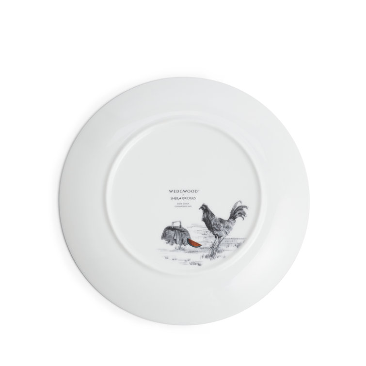 Sheila Bridges Green Porcelain Salad Plate with Harlem Toile Design