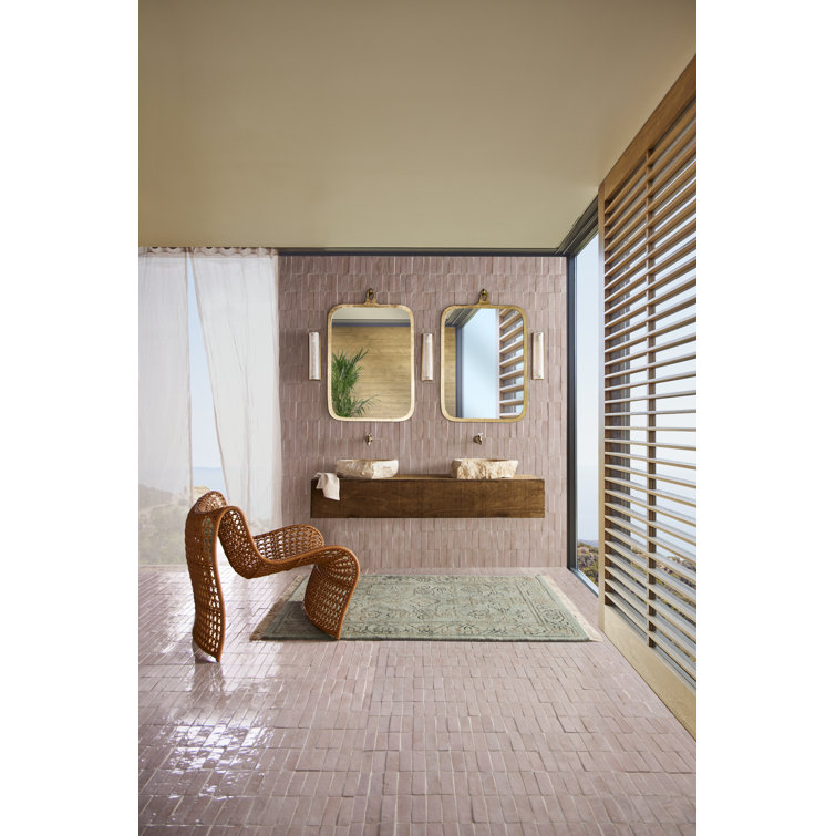 Gold Leaf Rectangular Wall Mirror with Hook