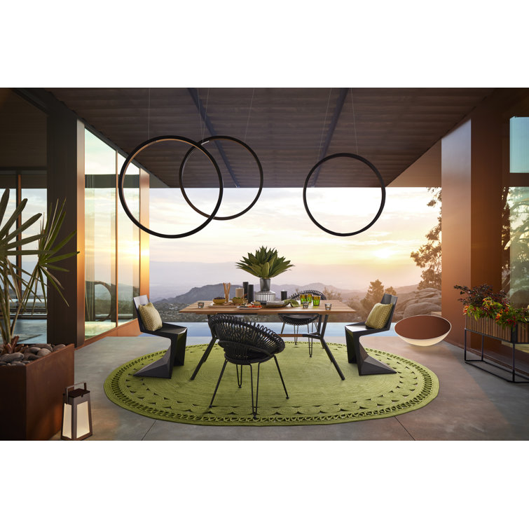 Black Aluminum Papasan Chair with Sunbrella Cushion