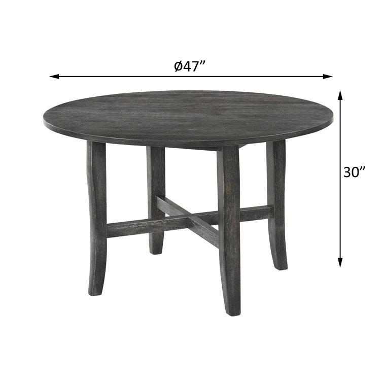Gray Round Reclaimed Wood Farmhouse Dining Table
