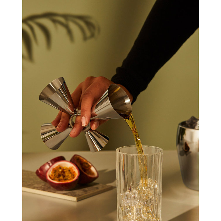 Quadri Combo Stainless Steel Cocktail Jigger with Ring