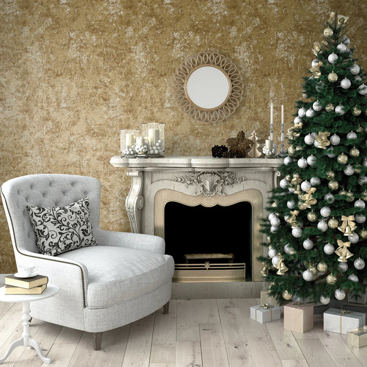 Gold Leaf Distressed Self-Adhesive Removable Wallpaper Roll