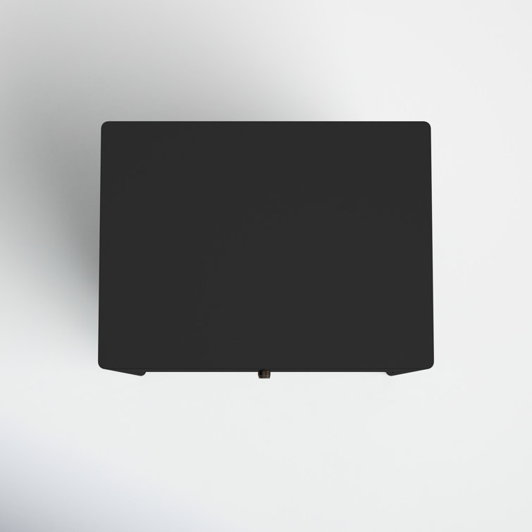 Sleek Modern Black Iron 3-Drawer Chest with Cylindrical Legs