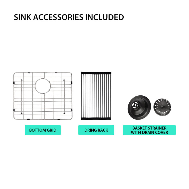 28" Gunmetal Black Stainless Steel Single Bowl Drop-In Kitchen Sink