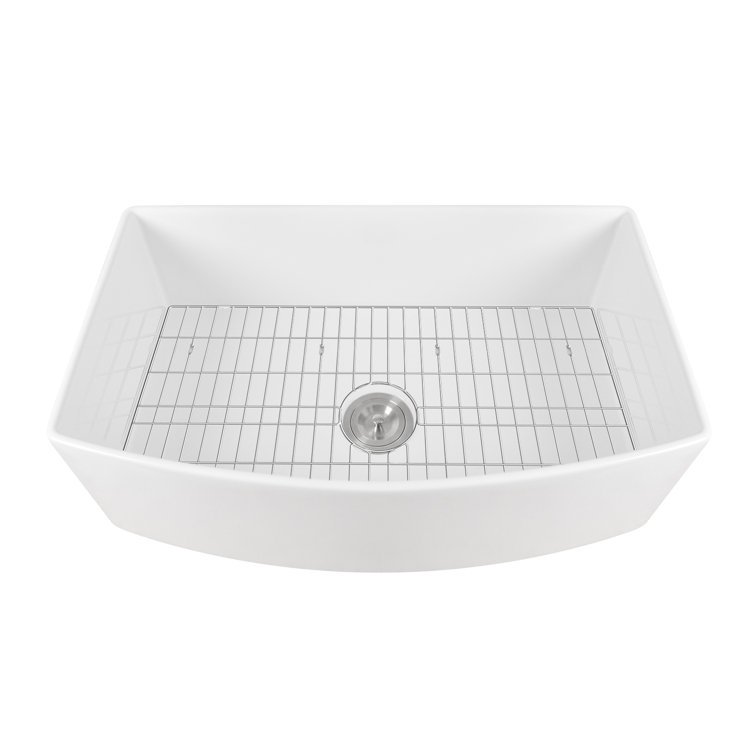 White Fireclay Single Basin Farmhouse Kitchen Sink