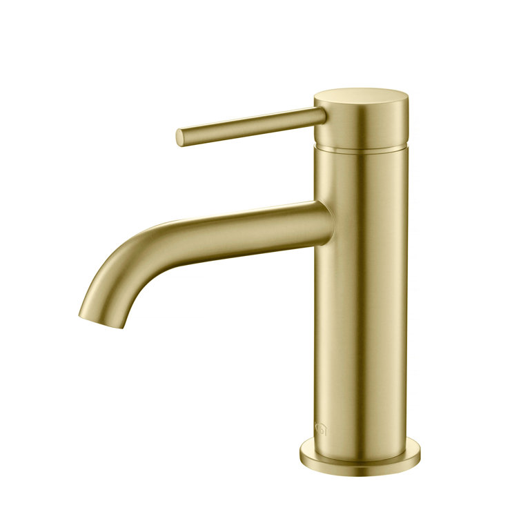 Brushed Gold Brass Single Handle Bathroom Faucet