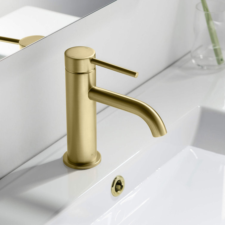 Brushed Gold Brass Single Handle Bathroom Faucet