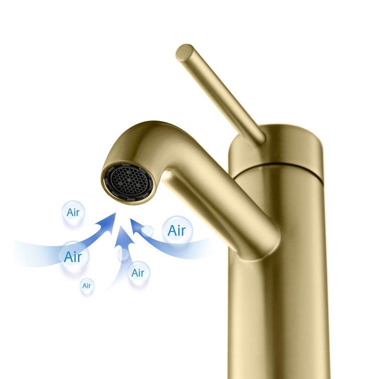 Brushed Gold Brass Single Handle Bathroom Faucet
