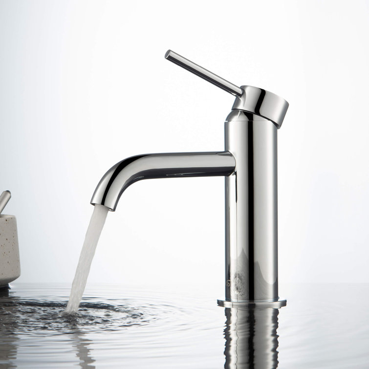 Chrome Single Handle Bathroom Faucet with Pop-Up Drain