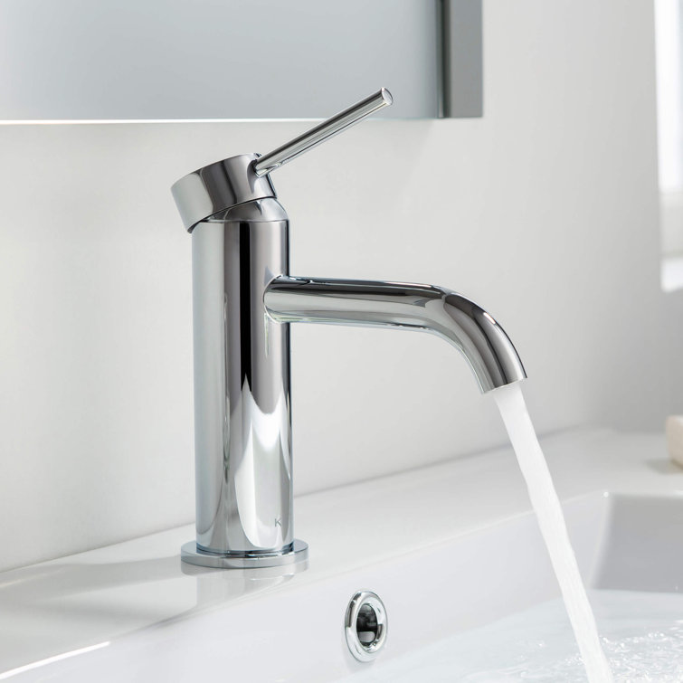 Chrome Single Handle Bathroom Faucet with Pop-Up Drain