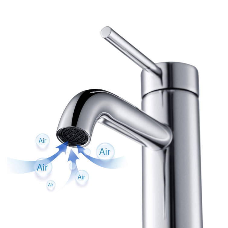 Chrome Single Handle Bathroom Faucet with Pop-Up Drain