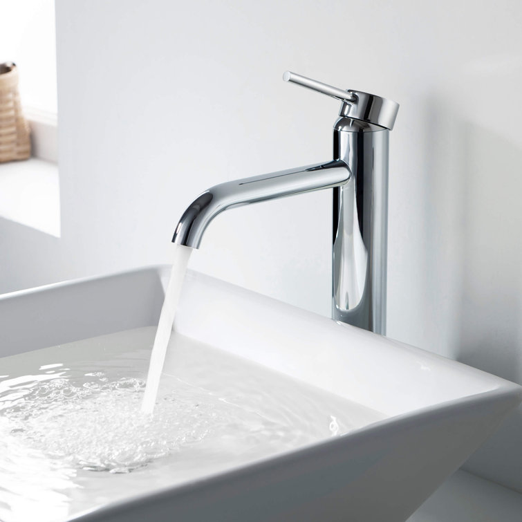 Chrome High Arc Single Handle Vessel Sink Faucet