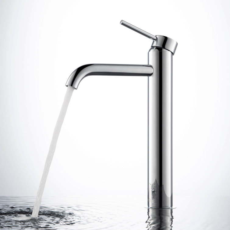 Chrome High Arc Single Handle Vessel Sink Faucet