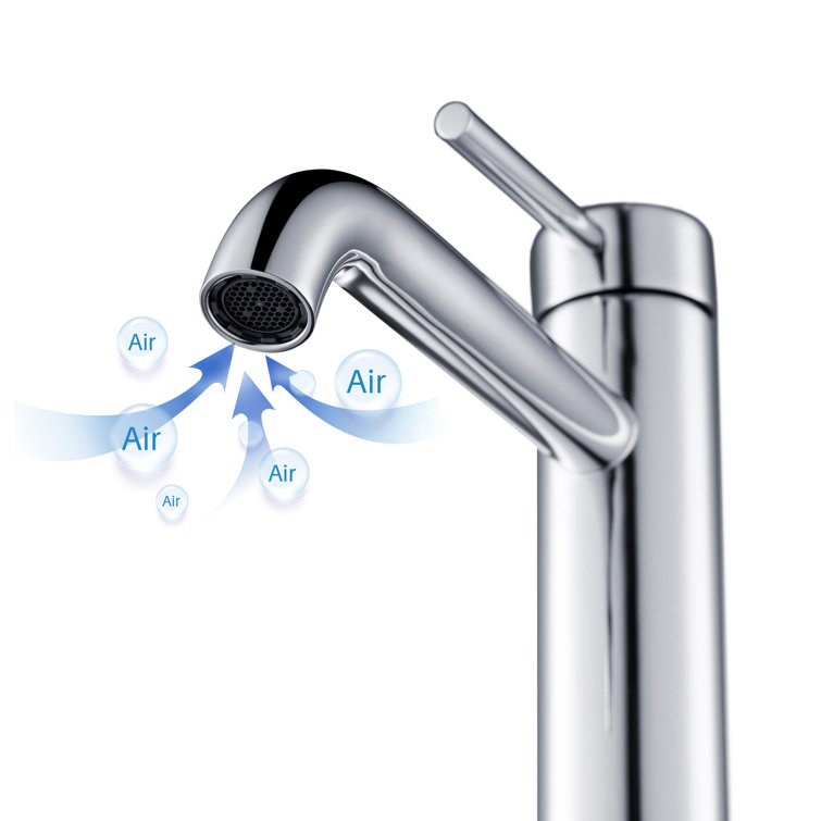 Chrome High Arc Single Handle Vessel Sink Faucet