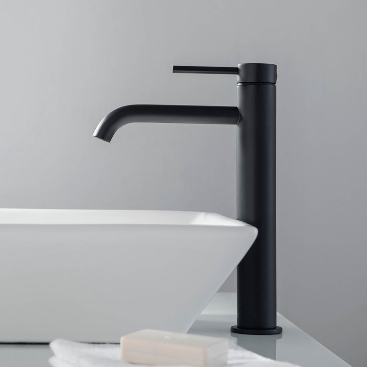 Elegant Matte Black Lead-Free Brass Vessel Sink Faucet with Pop-Up Drain