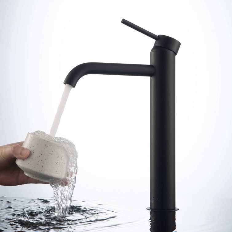 Elegant Matte Black Lead-Free Brass Vessel Sink Faucet with Pop-Up Drain