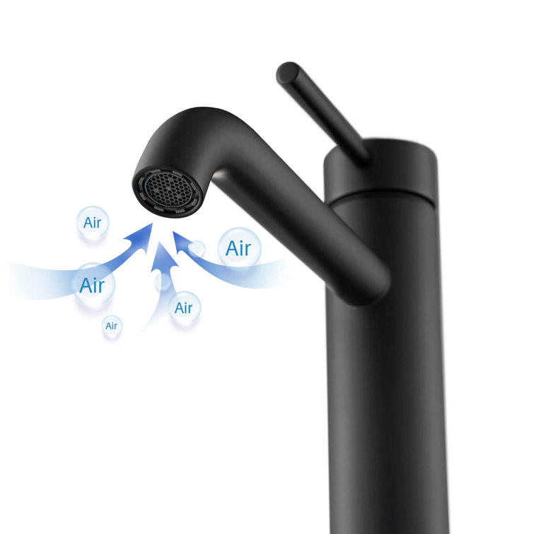 Elegant Matte Black Lead-Free Brass Vessel Sink Faucet with Pop-Up Drain