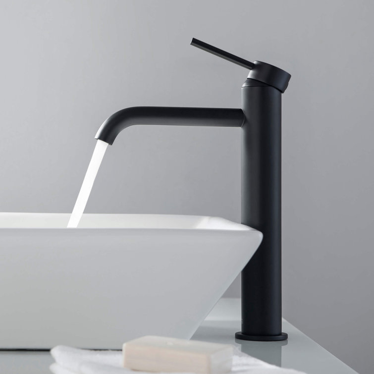 Elegant Matte Black Lead-Free Brass Vessel Sink Faucet with Pop-Up Drain