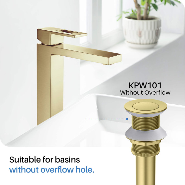 Elegant Brushed Gold Solid Brass Vessel Bathroom Faucet with Single Lever