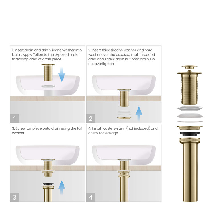 Elegant Brushed Gold Solid Brass Vessel Bathroom Faucet with Single Lever