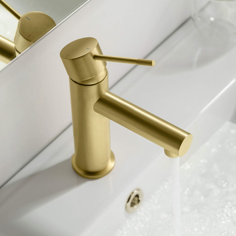 Brushed Gold Solid Brass Single-Handle Bathroom Faucet