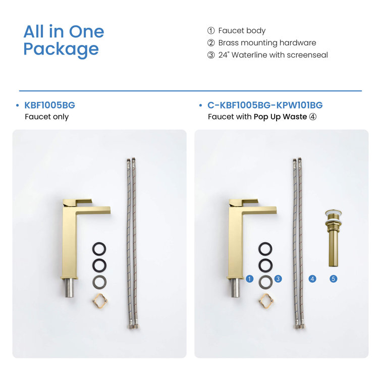 Brushed Gold Solid Brass Vessel Sink Faucet