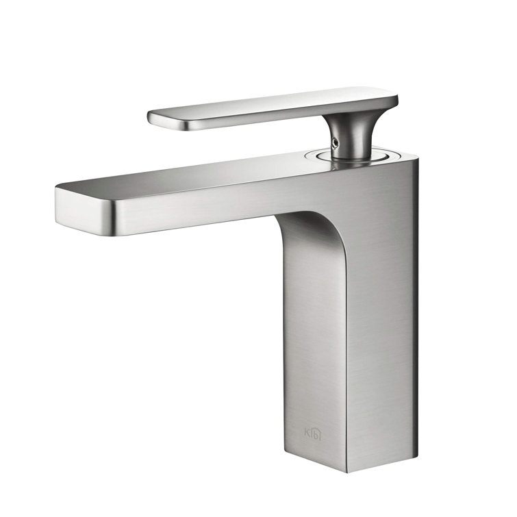 Brushed Nickel Single-Handle Modern Bathroom Faucet with Pop-Up Drain