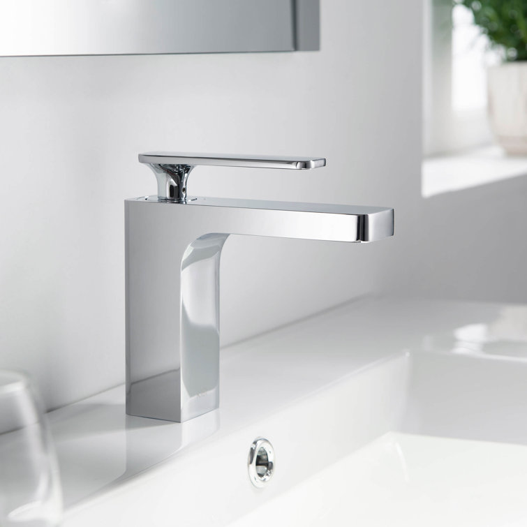 Chrome Single-Handle Modern Bathroom Faucet with Pop-Up Drain