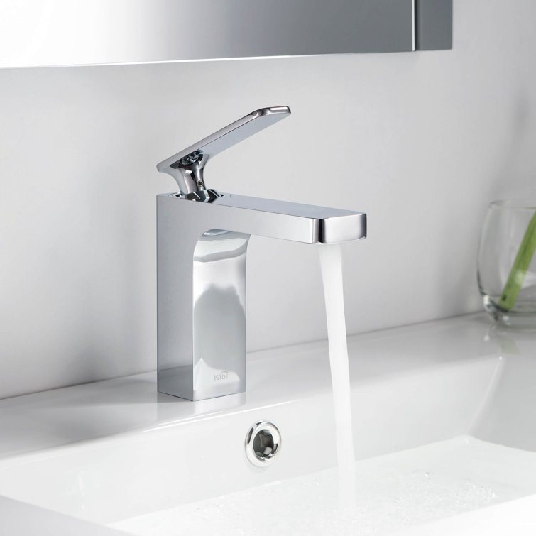 Chrome Single-Handle Modern Bathroom Faucet with Pop-Up Drain
