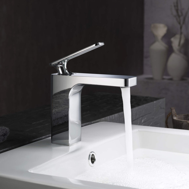 Chrome Single-Handle Modern Bathroom Faucet with Pop-Up Drain