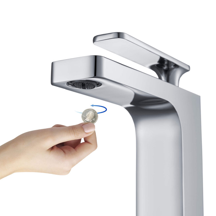Chrome Single-Handle Modern Bathroom Faucet with Pop-Up Drain