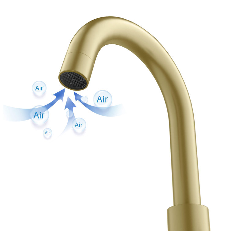 Elegant Brushed Gold Circular Widespread Bathroom Faucet