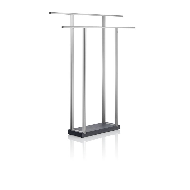 Polished Stainless Steel Freestanding Double Towel Rack