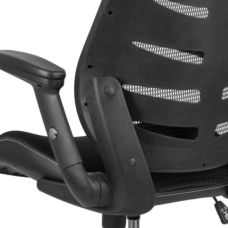 ErgoDraft High-Back Mesh Drafting Chair with Adjustable Arms in Black