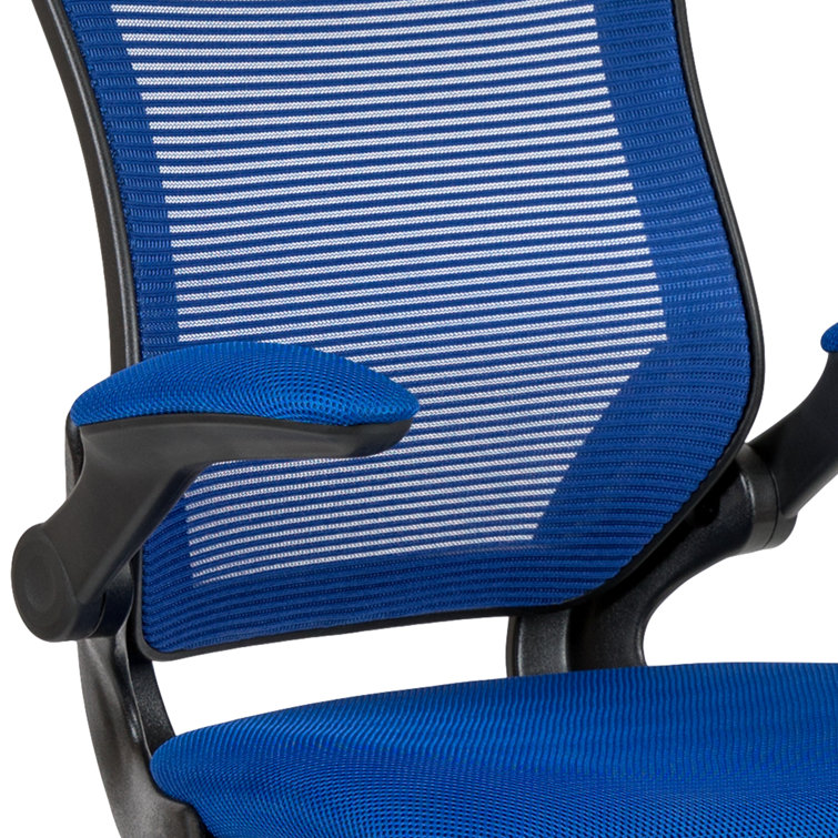 ErgoFlex Mesh Mid-Back Drafting Chair with Adjustable Arms in Blue