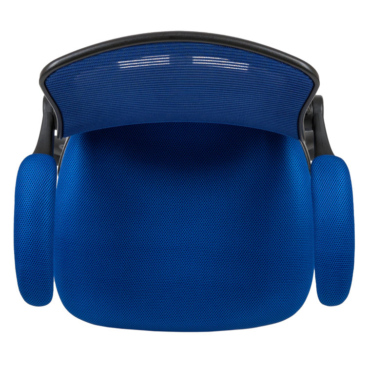 ErgoFlex Mesh Mid-Back Drafting Chair with Adjustable Arms in Blue