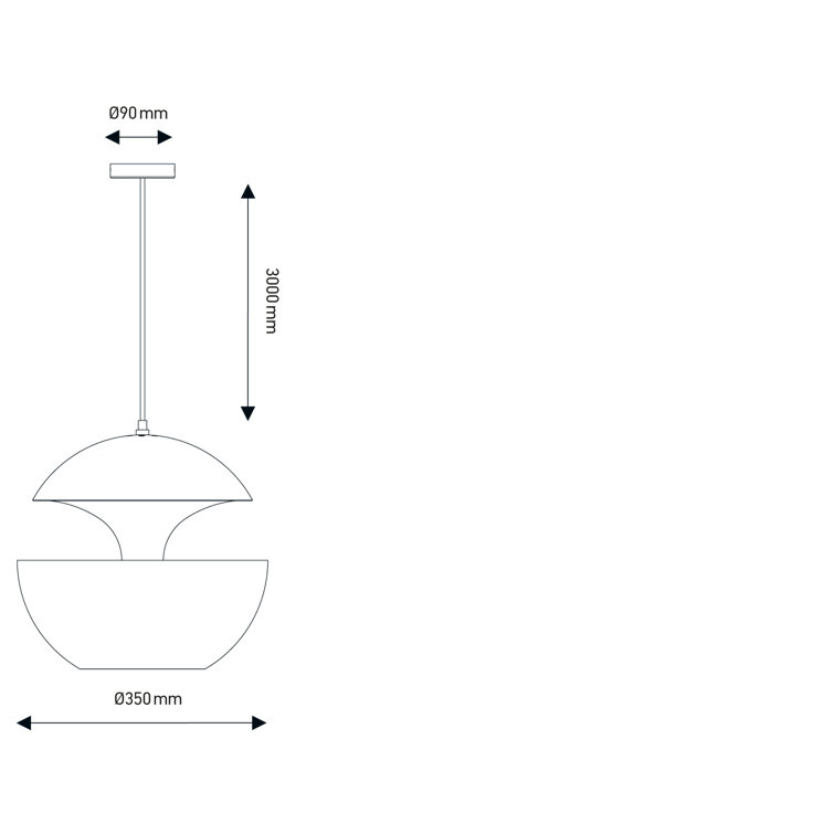 Large White Aluminum Pendant Light with LED
