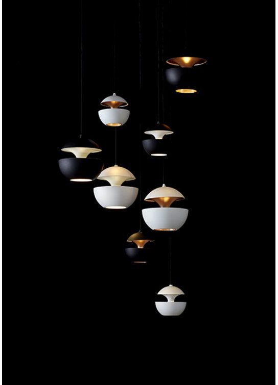 Bertrand Balas Inspired White Aluminum Sun Pendant, 6.89" LED Light