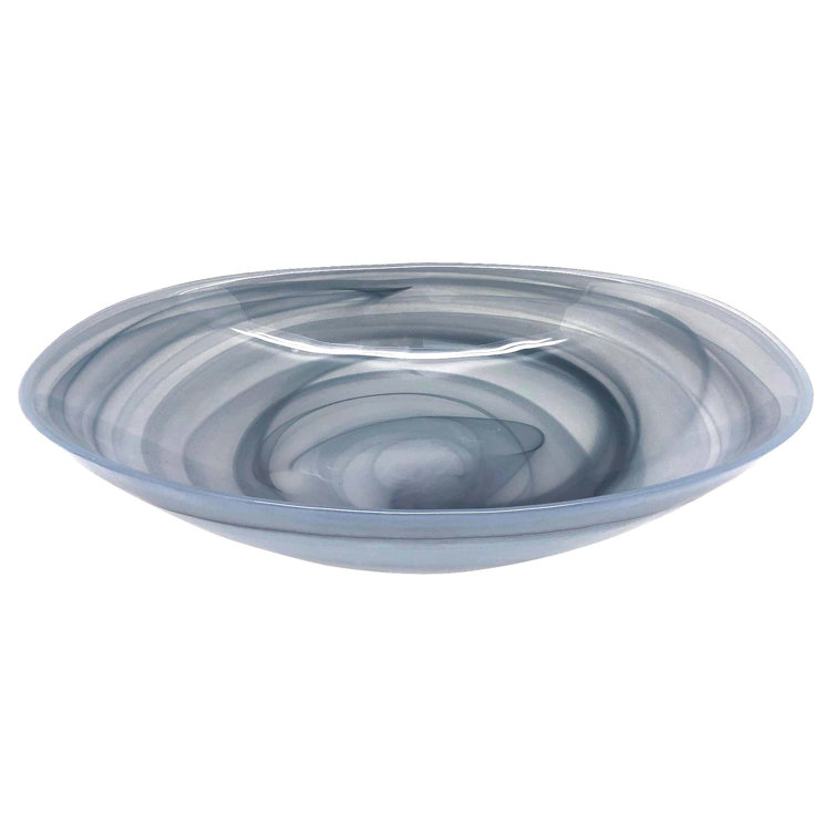 Handmade Oval Alabaster Glass Salad Bowl