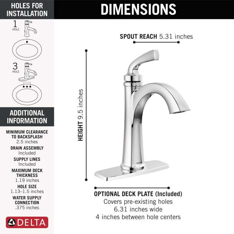 Geist Chrome Single Handle Bathroom Faucet with Pop-Up Drain