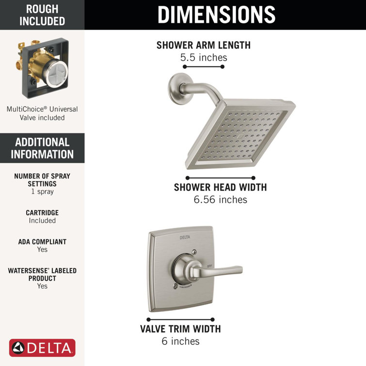 Geist Nickel Square Wall Mounted Shower System