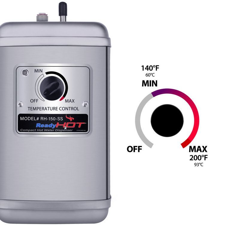Compact Brushed Nickel Dual Lever Hot Water Dispenser