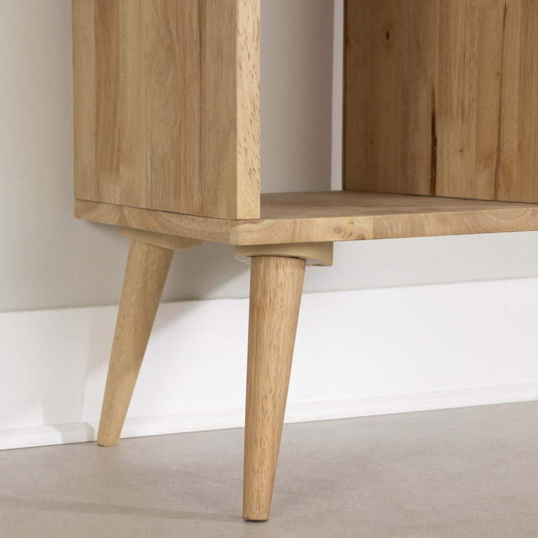 Natural Rubberwood 39" Scandinavian Computer Desk with Drawer