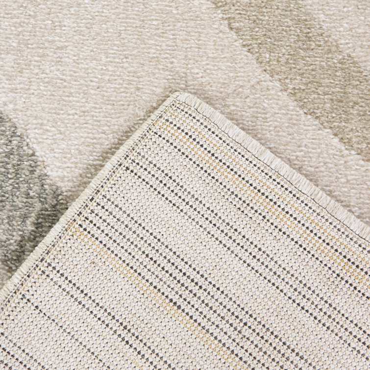 Gray and Beige Synthetic Rainbow Kids Area Rug 5' x 7'